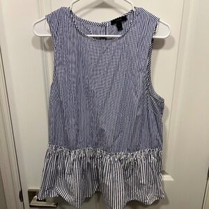 L - J. Crew Striped Peplum Tank
